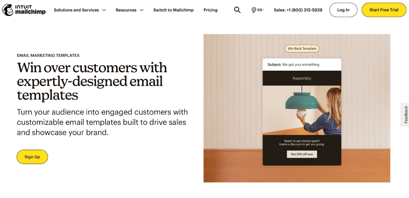 Mailchimp 建立 Campaign 的步驟畫面，含收件對象選擇、主旨行與範本選擇