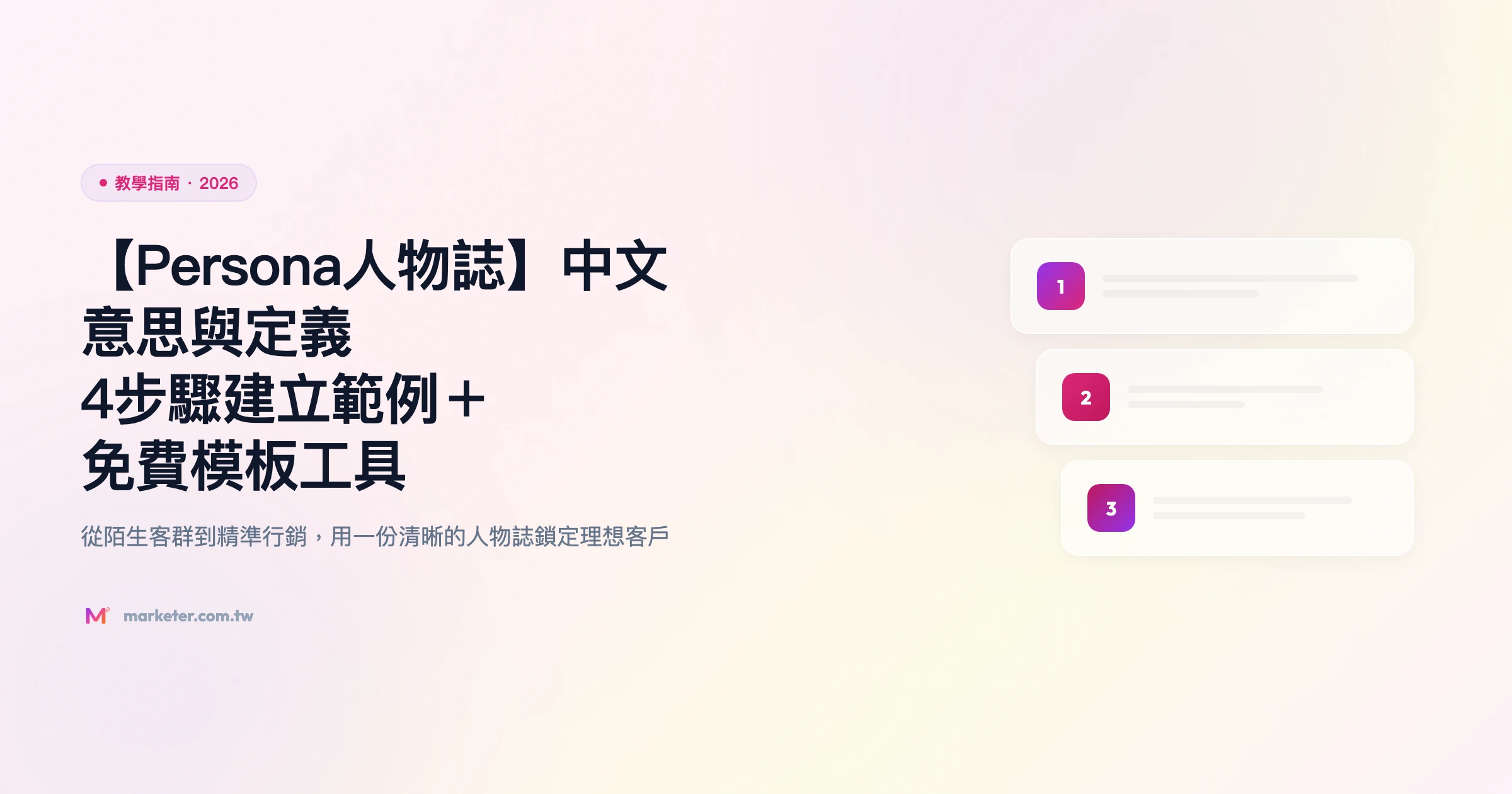 【Persona人物誌】中文意思與定義｜4步驟建立範例＋免費模板工具