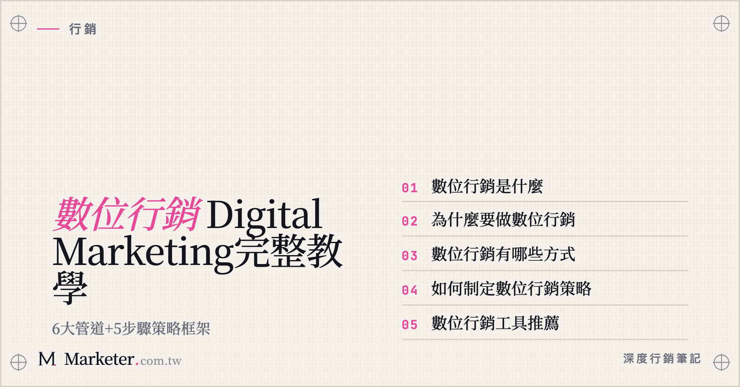 【數位行銷】Digital Marketing完整教學｜6大管道+5步驟策略框架