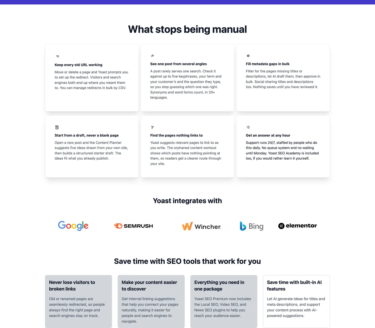 Yoast SEO 官方網站的 WordPress SEO 外掛功能介面